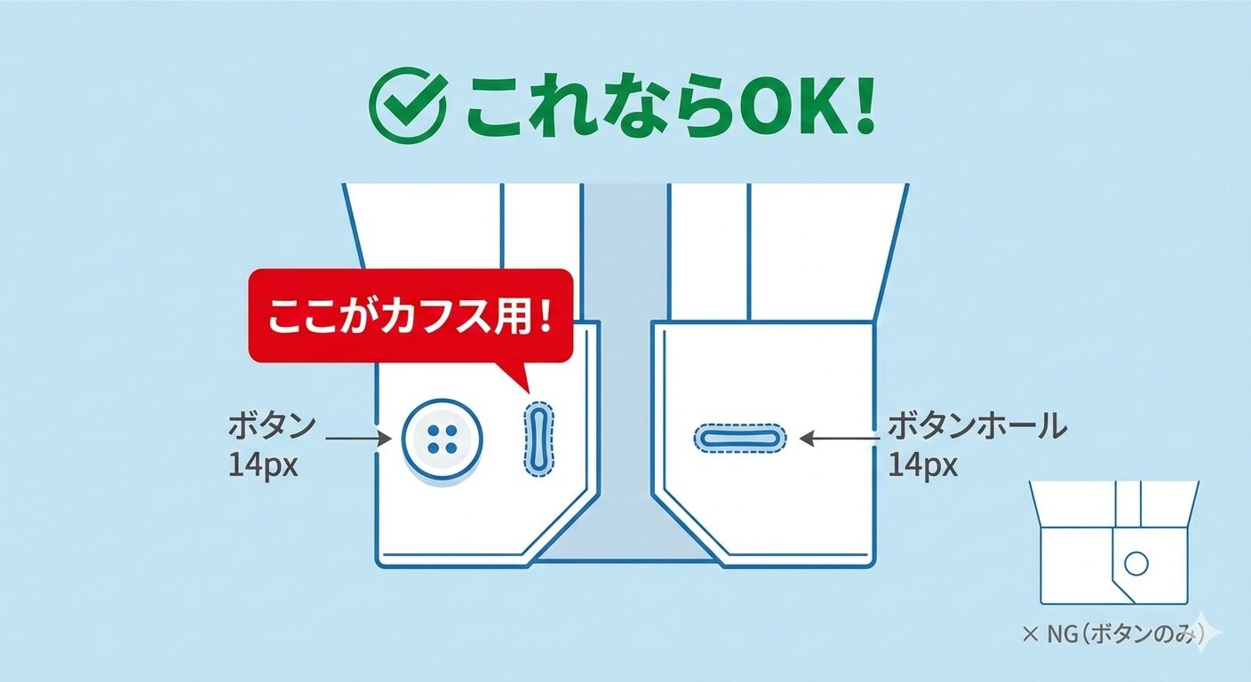 コンバーチブルカフスの見分け方